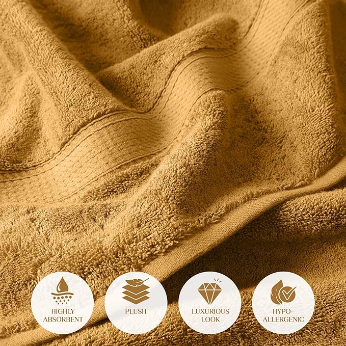 Superior Egyptian Cotton Pile 6-Piece Towel Set, Includes 2 Bath, 2 Hand - Image 6