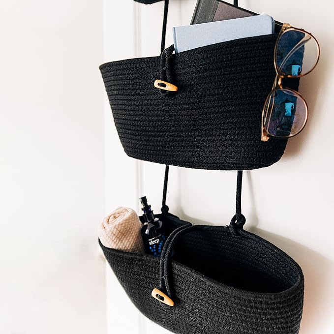 OrganiHaus Black Hanging Wall Baskets - Image 4
