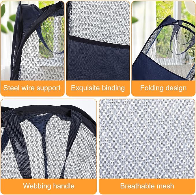 9Pcs Mesh Hamper Pop up Hampers - Image 4