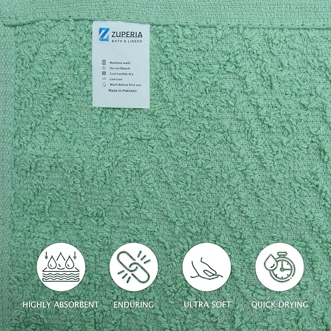 ZUPERIA Zigzag Multicolor Wash Cloths -8 Pack -12" x 12"- Highly Absorbent Soft - Image 4