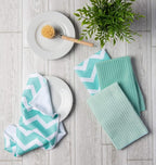 DII Cleaning Collection Multi-Purpose Microfiber, Aqua Chevron, Dishtowel Set - Image 6