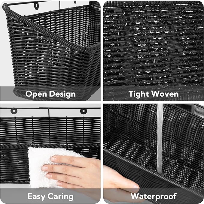 GRANNY SAYS Wicker Hanging Basket, 2 Pack Wall Basket - Image 4