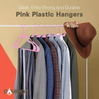 Pink Plastic Hangers 60 Pack– Heavy-Duty Plastic Hangers Slim and Space-Saving - Image 8