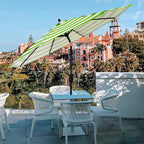 Sunnyglade 9' Patio Umbrella Outdoor Table Umbrella with 8 Sturdy Ribs (Grass Green and White) - Image 5