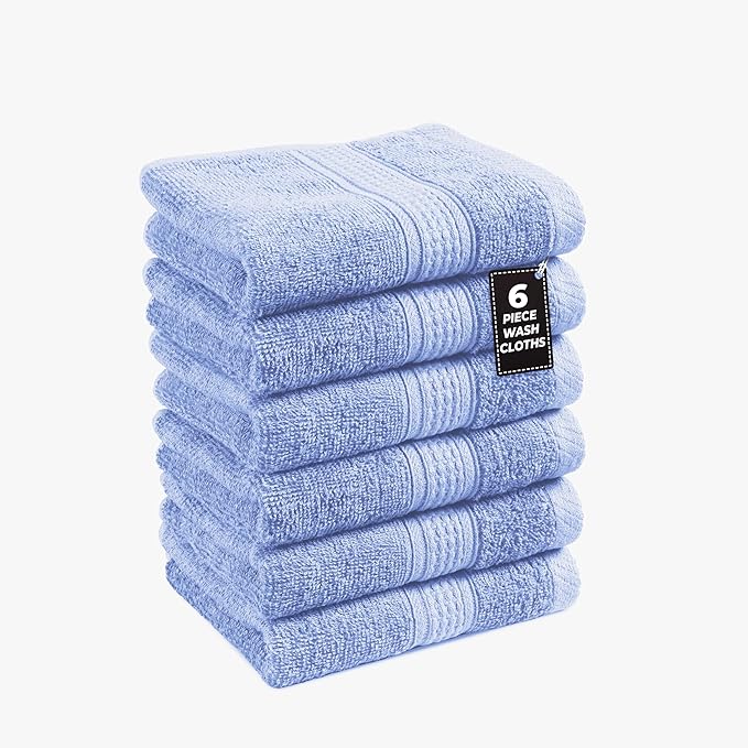 LANE LINEN Blue Wash Cloths by LaneLinen
