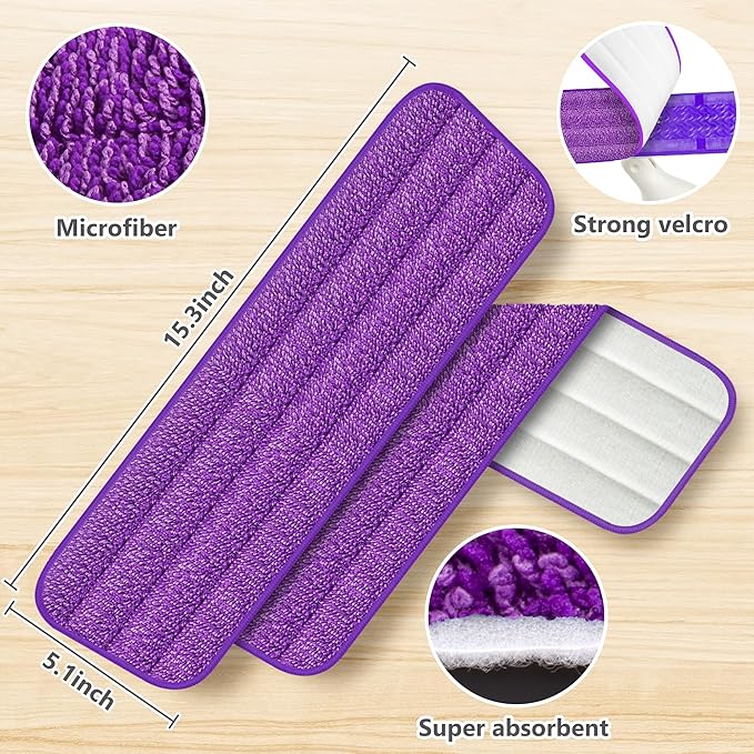 6 Pack Reusable Mop Pads Compatible - Image 2