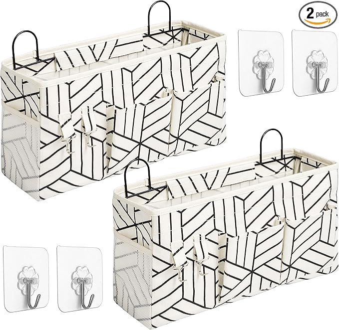 2pcs Large Wall Hanging Storage Bag, Door Closet Linen Fabric Pockets Organizer by HZZTYBRNY