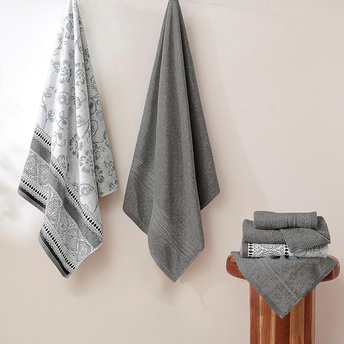 Modern Threads Ophelia 6-Piece 100% Cotton Towel Set – Reversible Yarn Dyed - Image 2