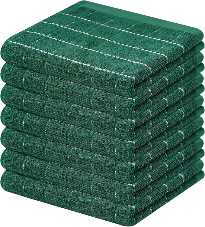 Mordimy 100% Cotton Terry Cloth Dish Cloths, Soft and Absorbent Checkered Dish by Mordimy