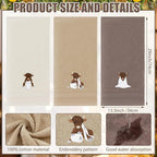 3 Pcs Highland Cow Hand Towels Embroidered Cow Farmhouse Decorative Bath Towels - Image 2