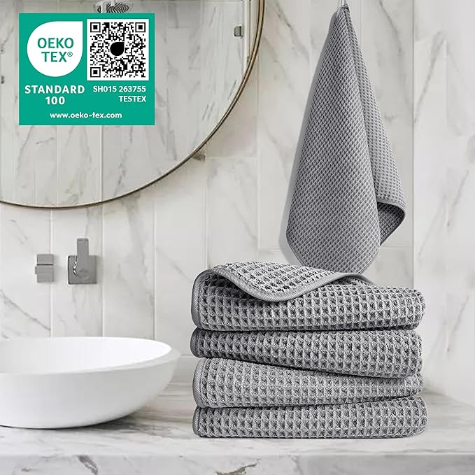 POLYTE 430 GSM Microfiber Lint Free Hand Towel, 16 x 30 in, 4 Pack - Image 2