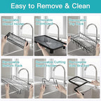 romision Capacity Dish Drainers Drying Rack, Metal Stainless Steel Rust Proof - Image 7