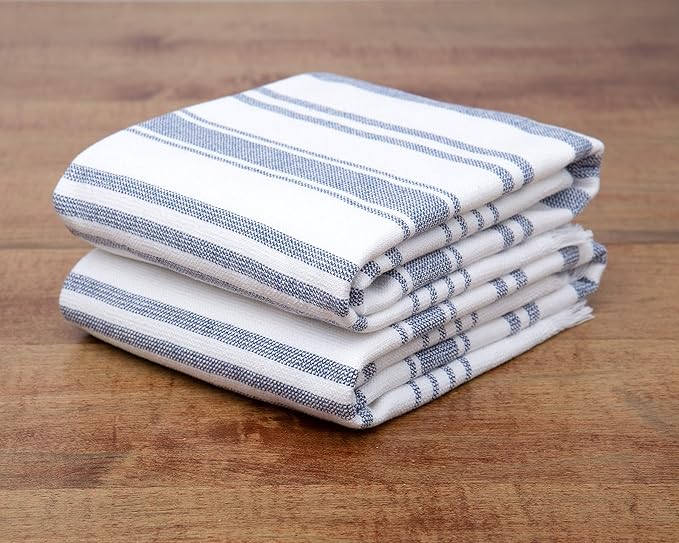 Sticky Toffee Hand Towels for Bathroom Set of 2 – 28x16 in White and Navy Blue - Image 4