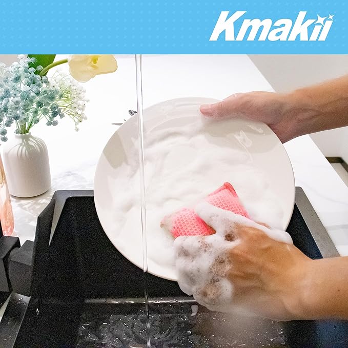 KMAKII Bamboo Kitchen Sponges Dish Sponge Super Absorbent Natural Dish Sponges - Image 7