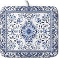 Boho Floral Dish Drying Mat 16x18 Inch Blue Leaves Kitchen Drying Pad by Giwawa