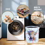 Highland Cow Laundry Basket Foldable Waterproof Oxford Cloth Funny Tote Bag - Image 4