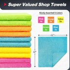 FIXSMITH Shop Towels, Microfiber Cleaning Cloth Bulk, 24 Pack Microfiber Towels - Image 2