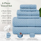 Simple&Opulence 6 Piece Luxury Towel Set, 100% Cotton Bathroom Towels - Image 4