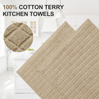 Homaxy Premium Cotton Kitchen Towels 16"x 28", Large Natural Ring Spun 390 GSM - Image 2