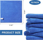 JOYMOOP Microfiber Cleaning Cloths 18 Packs, 11.8" x 11.8" Blue Reusable - Image 4