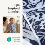 Modern Threads Trefoil Filigree 6-Piece 100% Cotton Towel Set – Reversible Yarn - Image 4