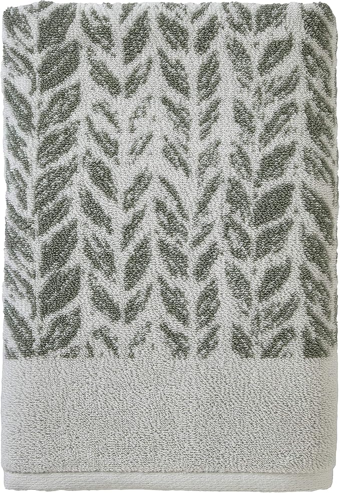 SKL Home Distressed Leaves 100% Turkish Cotton Premium Bath Towel, 600 GSM by SKLHomebySaturdayKnightLtd