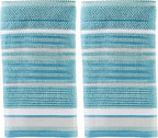 SKL Home Seabrook Stripe 100% Cotton Premium 2-Piece Hand Towel Set, 550 GSM by SKLHomebySaturdayKnightLtd