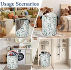 Eucalyptus Spring Botanical Laundry Basket, Foldable Oxford Cloth Laundry Hamper - Image 7