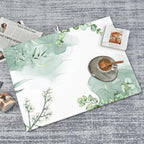 Watercolor Green Leaf Floral Dish Drying Mat - Image 6