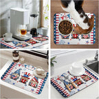 4th of July Gnomes Dish Drying Mat Patriotic Gnome Large Kitchen Mat Dish - Image 7