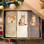 3 Pcs Orange Cat Hand Towels Bathroom Sets Decor Cute Orange Cat Lover Gifts - Image 6