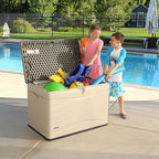 LIFETIME 60103 Deck Storage Box, 80 Gallon, Desert Sand/Brown - Image 4