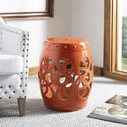 Safavieh Castle Gardens Collection Imperial Vine Antique White Glazed Ceramic Garden Stool - Image 2