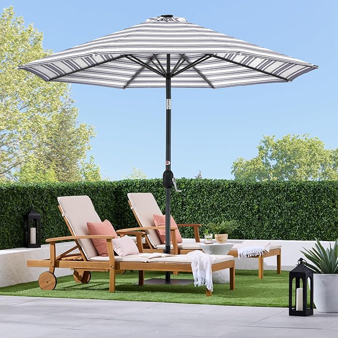 Best Choice Products 10ft Solar Polyester LED Lighted Patio Umbrella w/Tilt Adjustment and UV-Resistant Fabric - Image 3