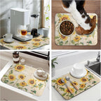 Spring Summer Dish Drying Mat Sunflower Kitchen Dish Drying Pad Absorbent - Image 7