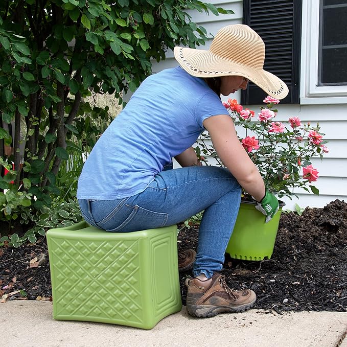 Simplay3 Handy Home 3-Level Heavy Duty Work/Garden Seat - 12" x 15" x 9" - Green, Made in USA - Image 7