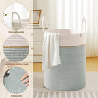 Tall Laundry Basket with Handles, 72L Portable Dirty Clothes Hamper, Boho - Image 3