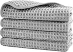 POLYTE 430 GSM Microfiber Lint Free Washcloth Face Towel, 13 x 13 in, 4 Pack by Polyte