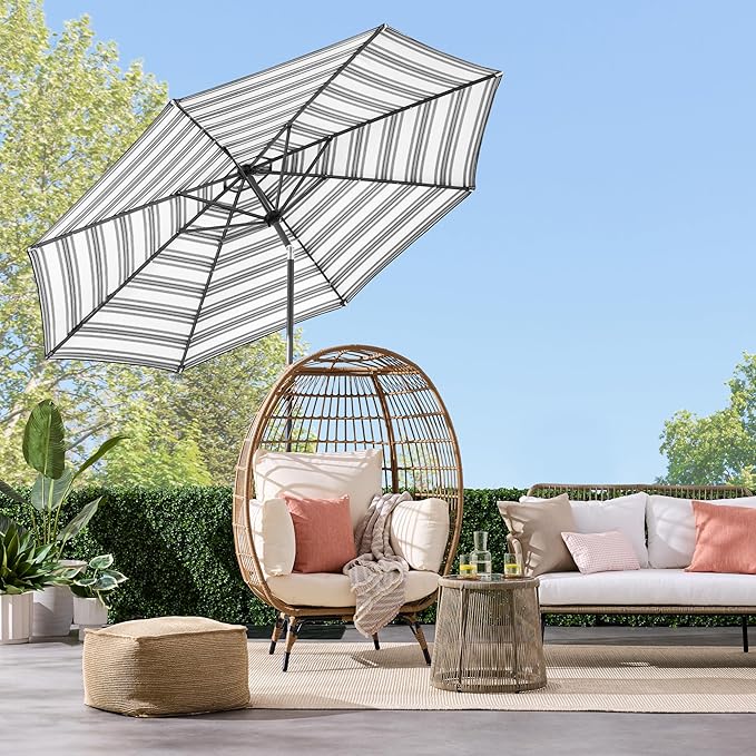 Best Choice Products 10ft Solar Polyester LED Lighted Patio Umbrella w/Tilt Adjustment and UV-Resistant Fabric - Image 2