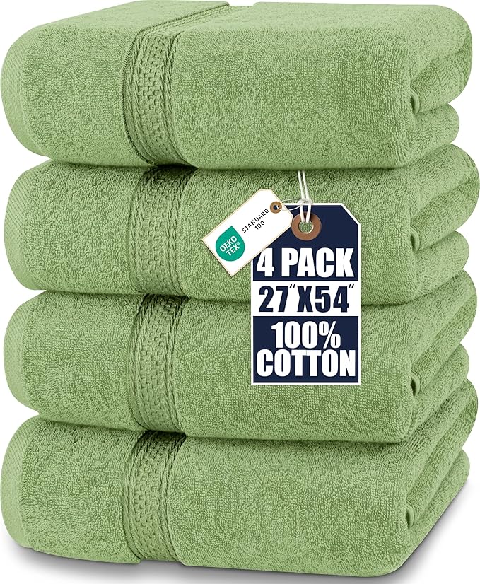Utopia Towels 4 Pack Premium Bath Towels Set, 27 by 54 Inches, 100% Ring Spun by UTOPIATOWELS