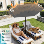 AreShark 7.5FT Patio Umbrella Table Market Umbrella with 6 Sturdy Ribs, Button Tilt/Crank, Heavy-Duty Outdoor Umbrellas for Pool, Deck, Garden and Backyard, Gray - Image 7