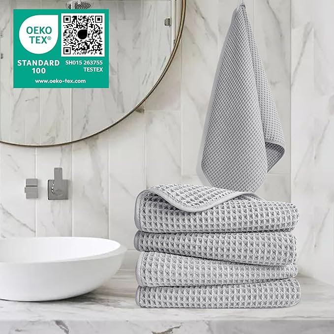 POLYTE 430 GSM Microfiber Lint Free Hand Towel, 16 x 30 in, 4 Pack - Image 2