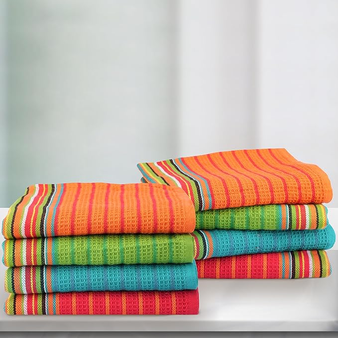 THREAD SPREAD Kitchen Dish Towels, 100% Cotton Salsa Towels, Highly Absorbent by THREADSPREAD