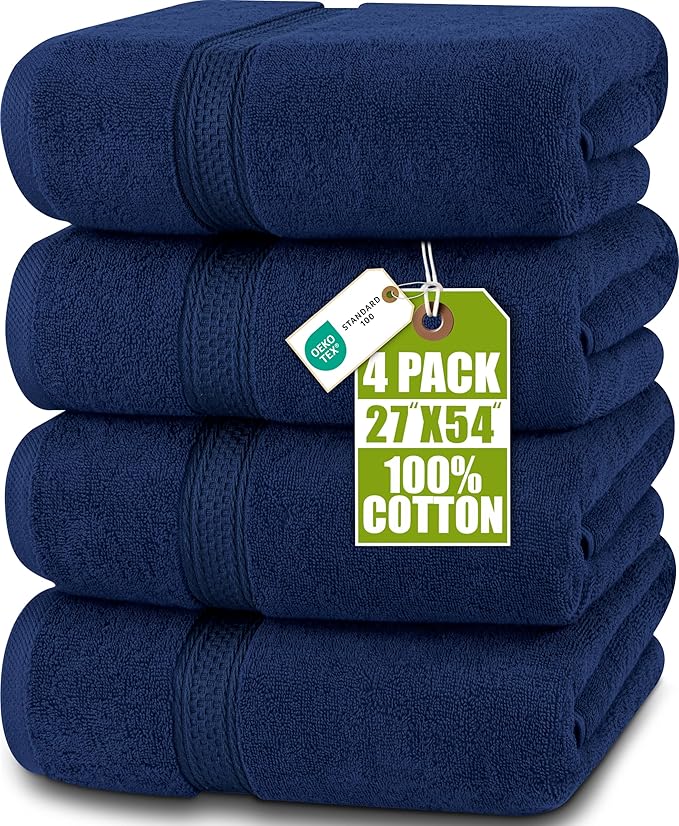 Utopia Towels 4 Pack Premium Bath Towels Set, 27 by 54 Inches, 100% Ring Spun by UTOPIATOWELS