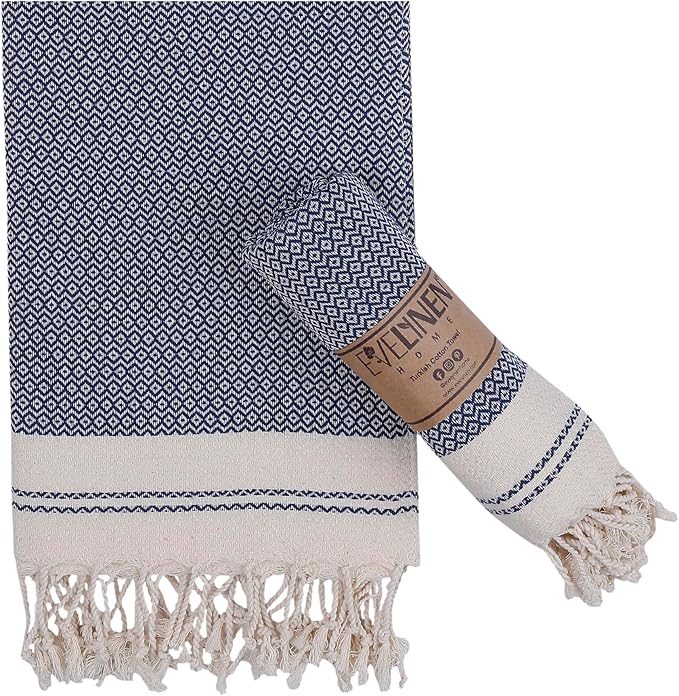 Evelynen Turkish Hand Towels for Bathroom & Kitchen Towels Decorative Set of 2 by EvelynenHome