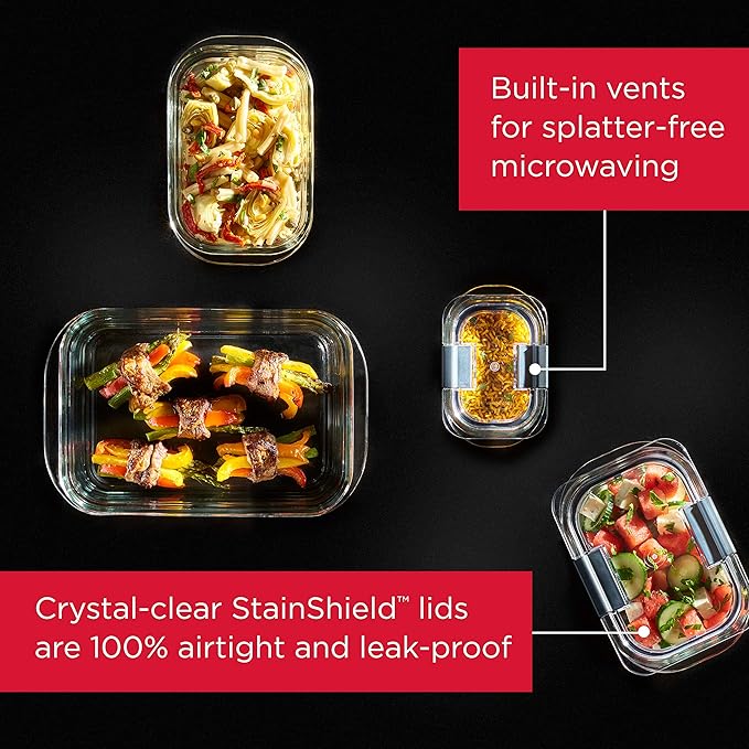 Rubbermaid Brilliance Glass Food Storage Containers, 8 Cup, Leak-Proof - Image 2