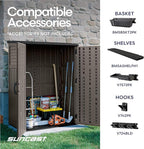 Suncast Outdoor Storage Cabinet Waterproof Resin Vertical Outdoor Storage Shed (54 cu. ft.) for Patio, Garden Tools, Cushions, & Equipment. Weatherproof Plastic Multi-Wall Design, Capacity Made in USA - Image 8