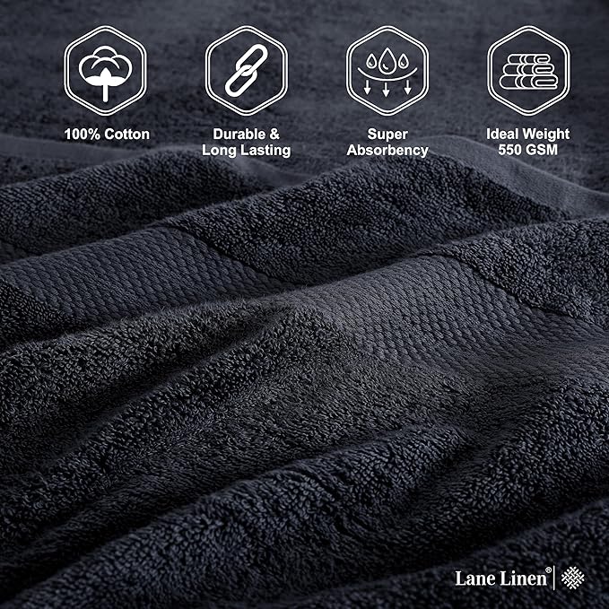 LANE LINEN 100% Luxury Cotton Bath Sheets Set of 4 - Image 6
