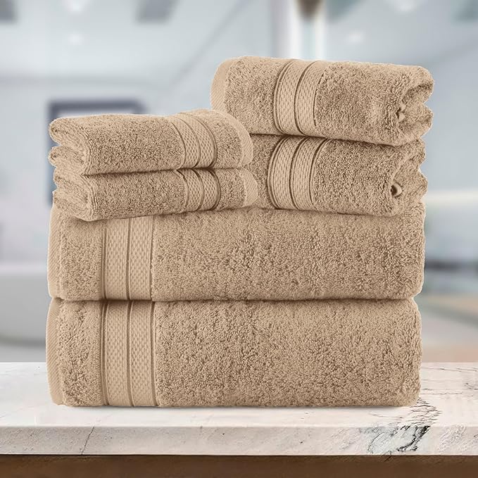 Elegant Comfort Luxury 6-Piece Towel Set, Premium Soft 100% Turkish Cotton - Image 7