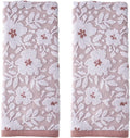 SKL Home Floral Jacquard 100% Cotton 2pc Hand Towel Set, Reversible & Decorative by SKLHomebySaturdayKnightLtd